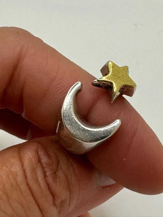 Vintage Moon and Star Mexico 925 Silver Ring - Picture 5 of 14